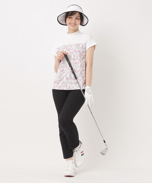 adabat（アダバット）の「【UVカット】クローバープリント切替モックT（Tシャツ/カットソー・レディース・ネイビー系/ピンク系1/グレー系・42/40/38）」の15枚目の写真