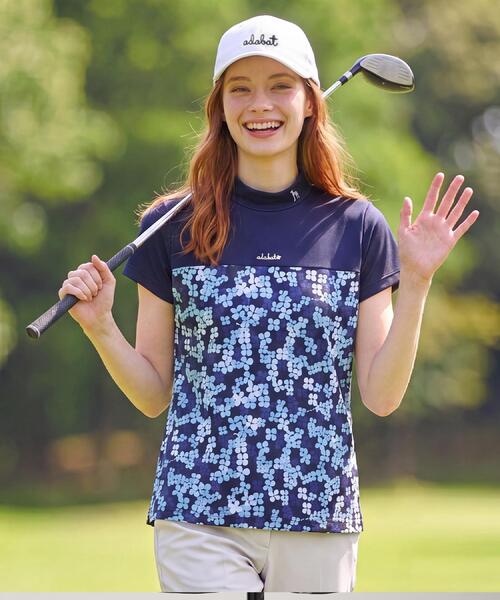 adabat（アダバット）の「【UVカット】クローバープリント切替モックT（Tシャツ/カットソー・レディース・ネイビー系/ピンク系1/グレー系・42/40/38）」の20枚目の写真
