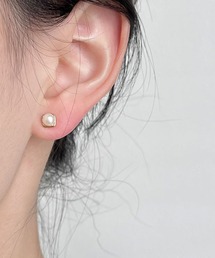 YU-KA:スクエアフレーム パール ミニピアス square frame Pearl mini pierce