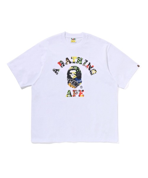 A BATHING APE(アベイシングエイプ)の「MULTI LOGO COLLEGE RELAXED FIT TEE(Tシャツ/カットソー・メンズ・ブラック/ホワイト・SMALL/X-LARGE/MEDIUM/LARGE/XX-LARGE)」の1枚目の写真