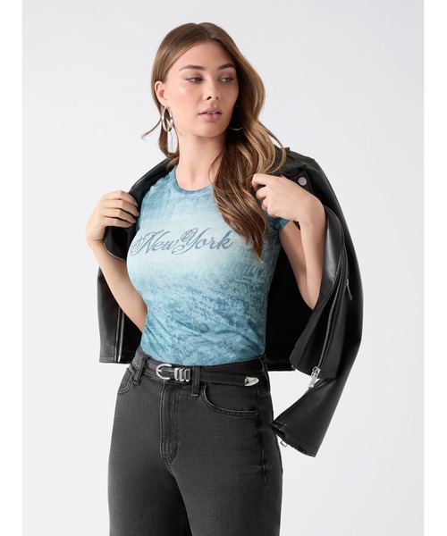 Guess（ゲス）の「DESTINATION R3 Tee Tシャツ（Tシャツ/カットソー・レディース・ライトグリーン・SMALL/X-SMALL/LARGE/MEDIUM）」の4枚目の写真