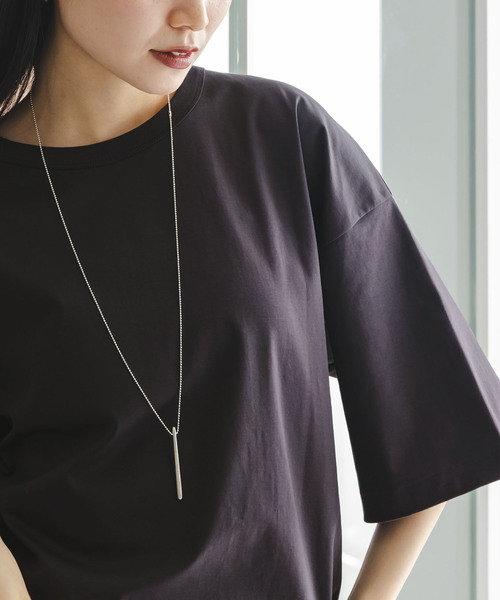 Noble（ノーブル）の「コクーンオーバーT（Tシャツ/カットソー・レディース・ブラウン/ホワイト・FREE）」の4枚目の写真