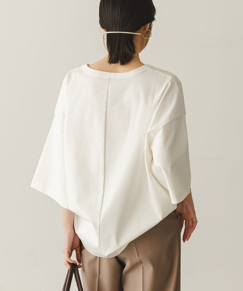 Noble（ノーブル）の「コクーンオーバーT（Tシャツ/カットソー・レディース・ブラウン/ホワイト・FREE）」の21枚目の写真