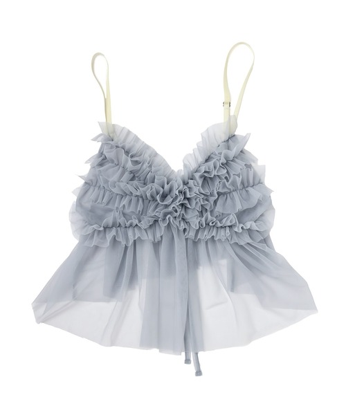 RADIO EVA（ラヂオエヴァ）の「RADIO EVA A326 EVANGELION Tulle Camisole（キャミソール・レディース・グレー/ブラック/オリーブ/パープル・FREE）」の3枚目の写真