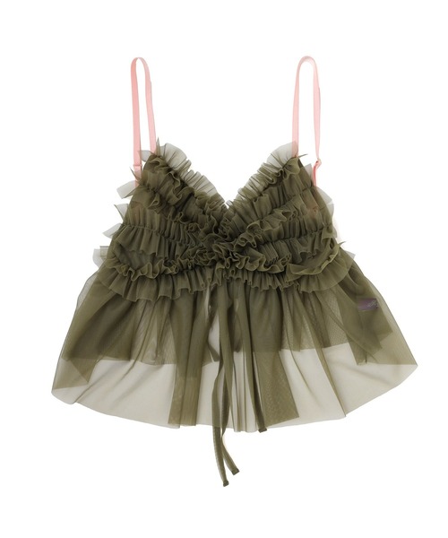 RADIO EVA（ラヂオエヴァ）の「RADIO EVA A326 EVANGELION Tulle Camisole（キャミソール・レディース・グレー/ブラック/オリーブ/パープル・FREE）」の4枚目の写真