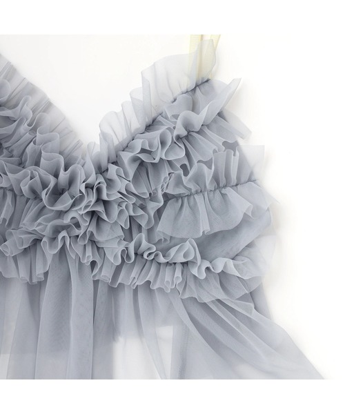 RADIO EVA（ラヂオエヴァ）の「RADIO EVA A326 EVANGELION Tulle Camisole（キャミソール・レディース・グレー/ブラック/オリーブ/パープル・FREE）」の8枚目の写真