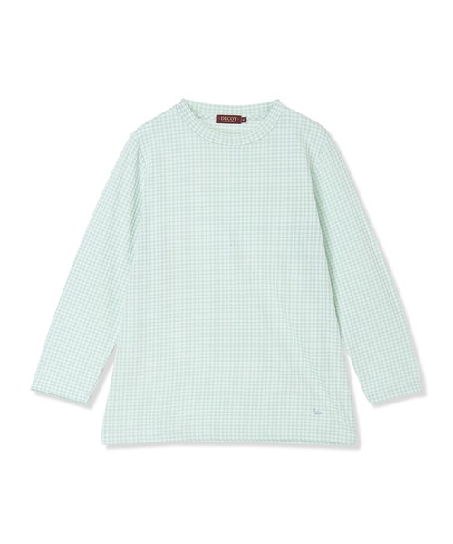 DECOY SINCE 1981(デコイシンスイチキュウハチイチ)の「サッカーギンガムプルオーバー【大きいサイズあり】(Tシャツ/カットソー・レディース・サックスブルー/ネイビー/グリーン・M/L/LL/3L/4L)」の7枚目の写真