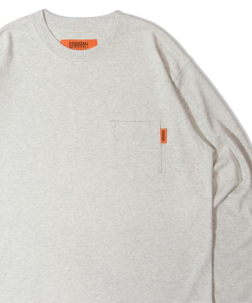 UNIVERSAL OVERALL(ユニバーサルオーバーオール)の「UNIVERSAL OVERALL Back Logo L/S TEE(Tシャツ/カットソー・メンズ・オートミール/ブラック・M/XL/L)」の1枚目の写真