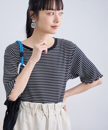 メロークルーネック リブ半袖ゆるTシャツ