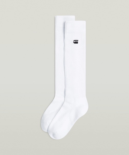 G-STAR(ジースター)の「Sloughy Socks 3-Pack/ワンポイントロゴソックス3枚組(ソックス/靴下・メンズ・グリーン系その他/ホワイト系その他・39-42)」の4枚目の写真