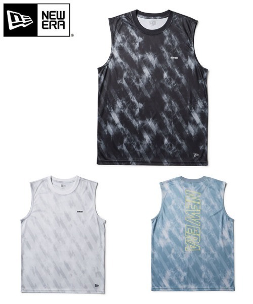 NEW ERA(ニューエラ)の「【NEW ERA】スリーブレス テックTシャツ タイダイ Allover Wordmark Logo(Tシャツ/カットソー・メンズ・ホワイト/ブルーグレー/ブラック・L/M)」の21枚目の写真