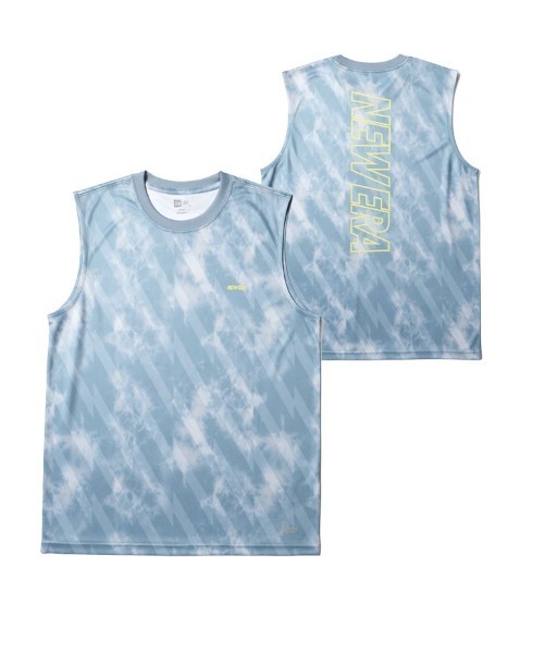 NEW ERA(ニューエラ)の「【NEW ERA】スリーブレス テックTシャツ タイダイ Allover Wordmark Logo(Tシャツ/カットソー・メンズ・ホワイト/ブルーグレー/ブラック・L/M)」の16枚目の写真