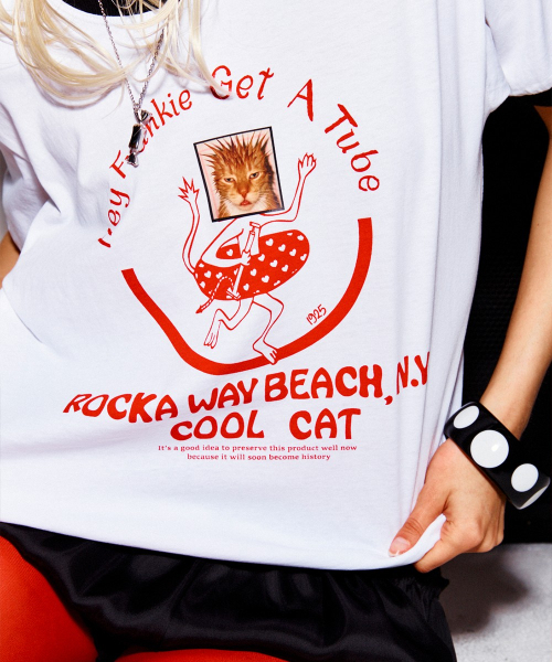 HIGHTIDEFRANKIE(ハイタイドフランキー)の「Cool Cat Ringer Tee Black(Tシャツ/カットソー・レディース・ブラック・FREE)」の3枚目の写真
