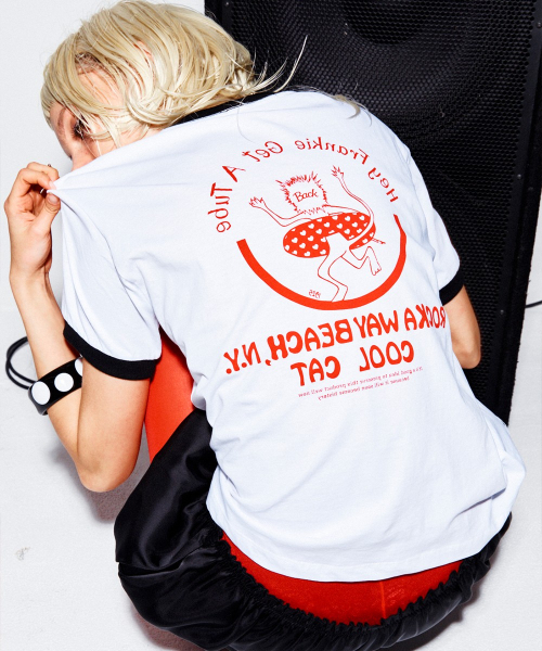 HIGHTIDEFRANKIE(ハイタイドフランキー)の「Cool Cat Ringer Tee Black(Tシャツ/カットソー・レディース・ブラック・FREE)」の4枚目の写真