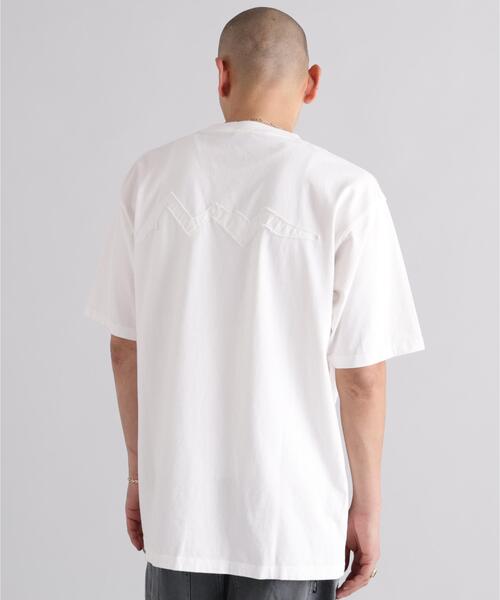 MANASTASH（マナスタッシュ）の「MANASTASH/マナスタッシュ/PUMICE TEE RAW EDGE LOGO（Tシャツ/カットソー・メンズ・ホワイト/ピンク/ブラック・M/XL/L/S）」の6枚目の写真