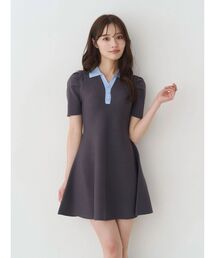 セール】Lace trim rib mini onepiece（ワンピース）｜M me eme