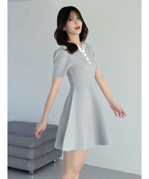 MERCURYDUO(マーキュリーデュオ)の「バイカラースキッパーフレアミニワンピース(ワンピース・レディース・ブラック/チャコールグレー/ベージュ/ライトグレー・FREE)」の10枚目の写真