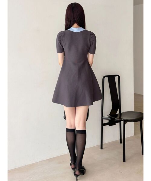 MERCURYDUO(マーキュリーデュオ)の「バイカラースキッパーフレアミニワンピース(ワンピース・レディース・ブラック/チャコールグレー/ベージュ/ライトグレー・FREE)」の15枚目の写真