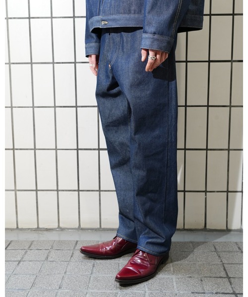 PENNEYS(ぺニーズ)の「PENNY’S FOREMOST ぺニーズフォアモスト / WWⅡ5POCKET WIDE PANT(デニムパンツ・メンズ・インディゴブルー・30inch/32inch/34inch)」の6枚目の写真