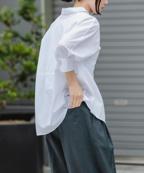 FORK&SPOON（フォークアンドスプーン）の「FORK&SPOON　レギュラーカラーバレルシャツ（シャツ/ブラウス・レディース・ネイビー/チェック/オフホワイト・1）」の4枚目の写真