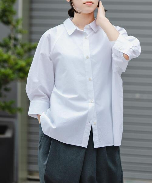 FORK&SPOON（フォークアンドスプーン）の「FORK&SPOON　レギュラーカラーバレルシャツ（シャツ/ブラウス・レディース・ネイビー/チェック/オフホワイト・1）」の6枚目の写真