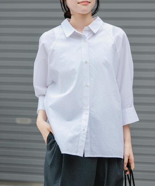 FORK&SPOON（フォークアンドスプーン）の「FORK&SPOON　レギュラーカラーバレルシャツ（シャツ/ブラウス・レディース・ネイビー/チェック/オフホワイト・1）」の7枚目の写真