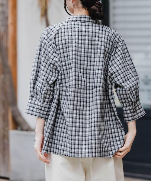 FORK&SPOON（フォークアンドスプーン）の「FORK&SPOON　レギュラーカラーバレルシャツ（シャツ/ブラウス・レディース・ネイビー/チェック/オフホワイト・1）」の20枚目の写真