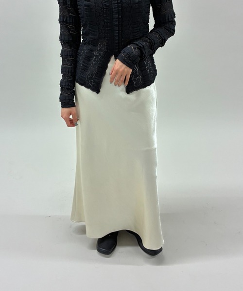 FUULLY STUDIO（フーリィーステューディオ）の「サテンマーメイドスカート（スカート・レディース・アイボリー/ブラック・FREE）」の7枚目の写真
