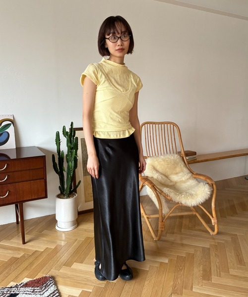 FUULLY STUDIO（フーリィーステューディオ）の「サテンマーメイドスカート（スカート・レディース・アイボリー/ブラック・FREE）」の5枚目の写真