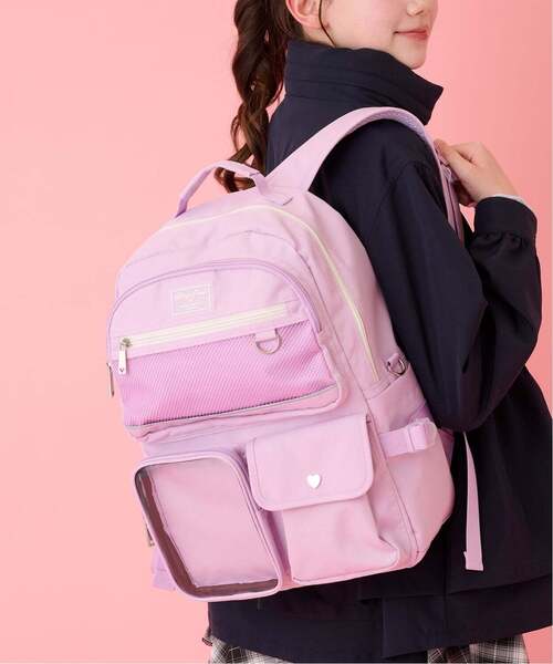 mezzo piano Junior（メゾピアノジュニア）の「【撥水】チャームつきクリアポケットリュック　20L（バックパック/リュック・キッズ・ライトブルー/ブラック/パープル・F）」の3枚目の写真