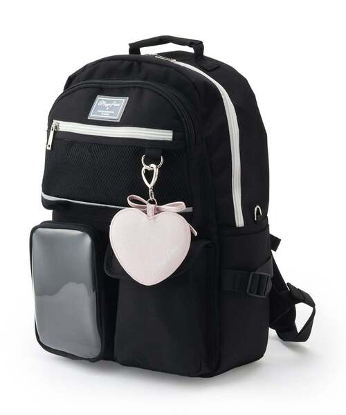 mezzo piano Junior（メゾピアノジュニア）の「【撥水】チャームつきクリアポケットリュック　20L（バックパック/リュック・キッズ・ライトブルー/ブラック/パープル・F）」の2枚目の写真