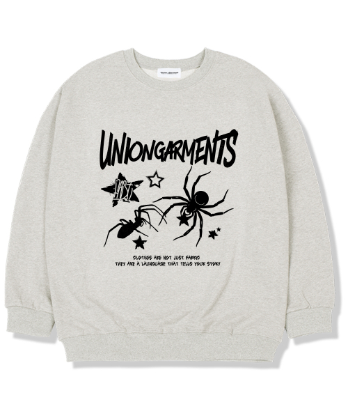 Union Garments(ユニオンガーメンツ)の「スタースパイダー 裏起毛オーバーサイズスウェットTシャツ オートミール(スウェット・レディース・その他・L/XL/XXL)」の1枚目の写真
