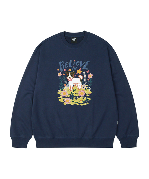 WILDROCK(ワイルドロック)の「フラワーガーデンパピーオーバーサイズスウェット_5COL(スウェット・レディース・ベージュ/ダークグレー/ネイビー/アイボリー/ブラック・SMALL/MEDIUM/LARGE)」の5枚目の写真