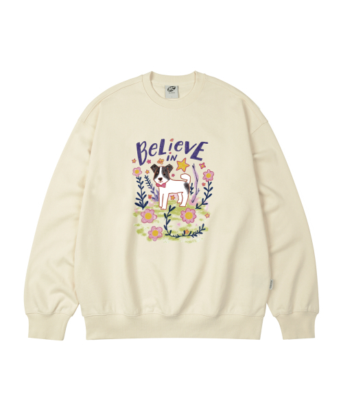 WILDROCK(ワイルドロック)の「フラワーガーデンパピーオーバーサイズスウェット_5COL(スウェット・レディース・ベージュ/ダークグレー/ネイビー/アイボリー/ブラック・SMALL/MEDIUM/LARGE)」の7枚目の写真