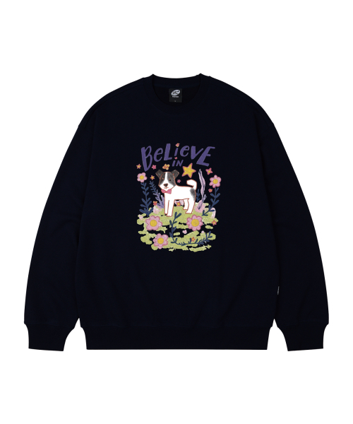 WILDROCK(ワイルドロック)の「フラワーガーデンパピーオーバーサイズスウェット_5COL(スウェット・レディース・ベージュ/ダークグレー/ネイビー/アイボリー/ブラック・SMALL/MEDIUM/LARGE)」の8枚目の写真