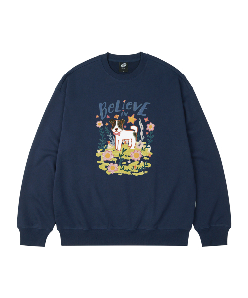 WILDROCK(ワイルドロック)の「フラワーガーデンパピーオーバーサイズスウェット_5COL(スウェット・レディース・ベージュ/ダークグレー/ネイビー/アイボリー/ブラック・SMALL/MEDIUM/LARGE)」の9枚目の写真