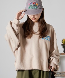Used Like Print Design Cropped Sweatshirt / ユーズドライク プリントデザイン クロップドスウェット トレーナー 秋 秋服 2026年秋冬