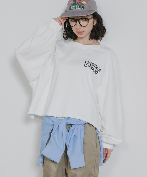 Chick(チック)の「Used Like Print Design Cropped Sweatshirt / ユーズドライク プリントデザイン クロップドスウェット 2026年 夏 夏服(スウェット・レディース・ホワイト/ベージュ・FREE)」の18枚目の写真