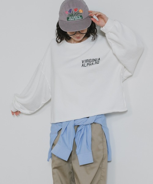 Chick(チック)の「Used Like Print Design Cropped Sweatshirt / ユーズドライク プリントデザイン クロップドスウェット 2026年 夏 夏服(スウェット・レディース・ホワイト/ベージュ・FREE)」の19枚目の写真