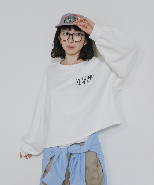 Chick(チック)の「Used Like Print Design Cropped Sweatshirt / ユーズドライク プリントデザイン クロップドスウェット 2026年 夏 夏服(スウェット・レディース・ホワイト/ベージュ・FREE)」の20枚目の写真
