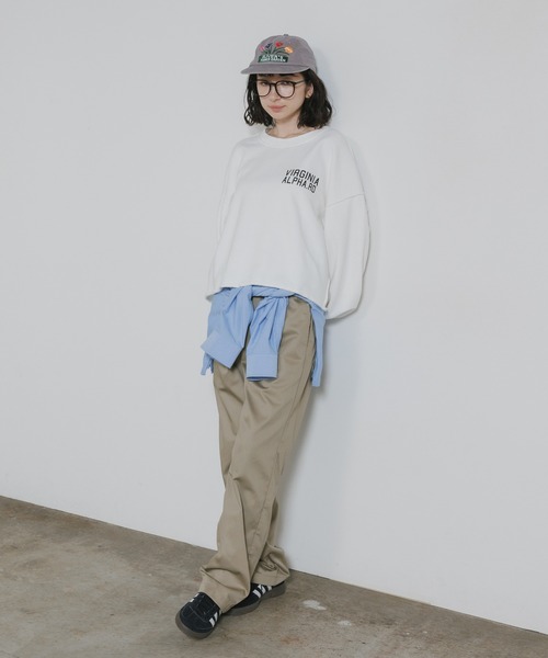 Chick(チック)の「Used Like Print Design Cropped Sweatshirt / ユーズドライク プリントデザイン クロップドスウェット 2026年 夏 夏服(スウェット・レディース・ホワイト/ベージュ・FREE)」の22枚目の写真