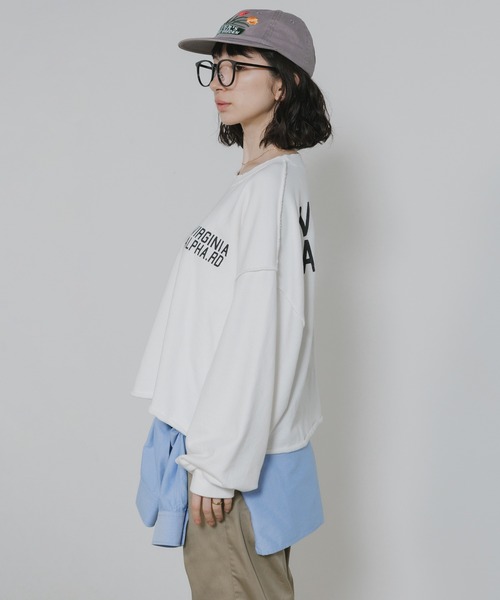 Chick(チック)の「Used Like Print Design Cropped Sweatshirt / ユーズドライク プリントデザイン クロップドスウェット 2026年 夏 夏服(スウェット・レディース・ホワイト/ベージュ・FREE)」の14枚目の写真