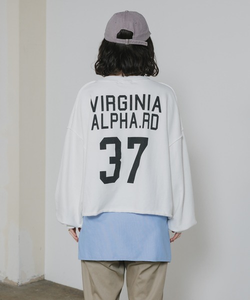 Chick(チック)の「Used Like Print Design Cropped Sweatshirt / ユーズドライク プリントデザイン クロップドスウェット 2026年 夏 夏服(スウェット・レディース・ホワイト/ベージュ・FREE)」の15枚目の写真