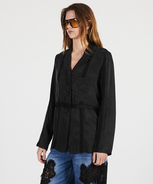 PRANK PROJECT（プランクプロジェクト）の「【2026Summer Pre-Order】ラダーレースシャツジャケット / Ladder Lace Shirt Jacket（テーラードジャケット・レディース・ホワイト/ブラック・FREE）」の11枚目の写真