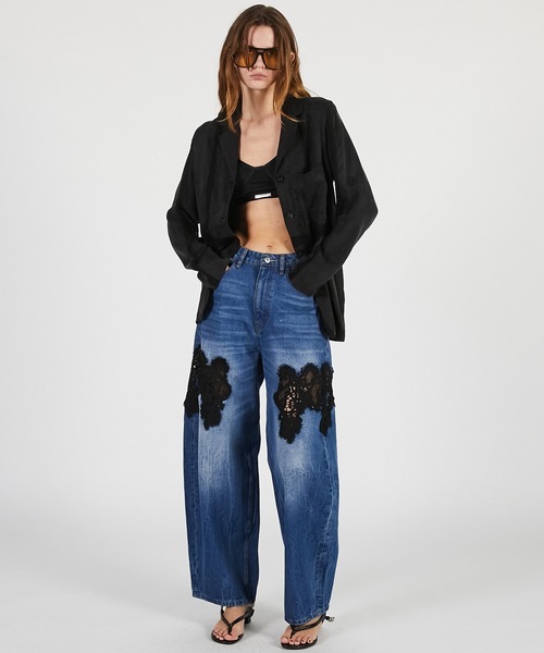 PRANK PROJECT（プランクプロジェクト）の「【2026Summer Pre-Order】ラダーレースシャツジャケット / Ladder Lace Shirt Jacket（テーラードジャケット・レディース・ホワイト/ブラック・FREE）」の3枚目の写真