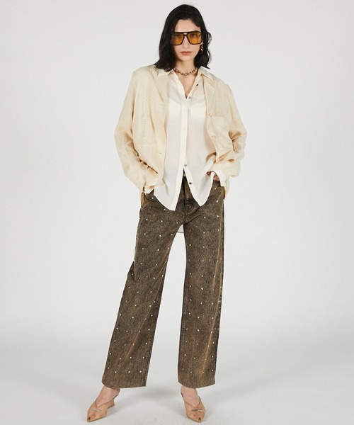 PRANK PROJECT（プランクプロジェクト）の「【2026Summer Pre-Order】ラダーレースシャツジャケット / Ladder Lace Shirt Jacket（テーラードジャケット・レディース・ホワイト/ブラック・FREE）」の4枚目の写真