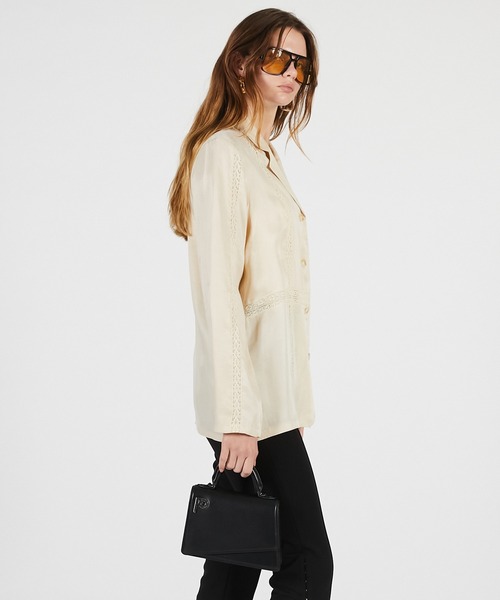 PRANK PROJECT（プランクプロジェクト）の「【2026Summer Pre-Order】ラダーレースシャツジャケット / Ladder Lace Shirt Jacket（テーラードジャケット・レディース・ホワイト/ブラック・FREE）」の10枚目の写真