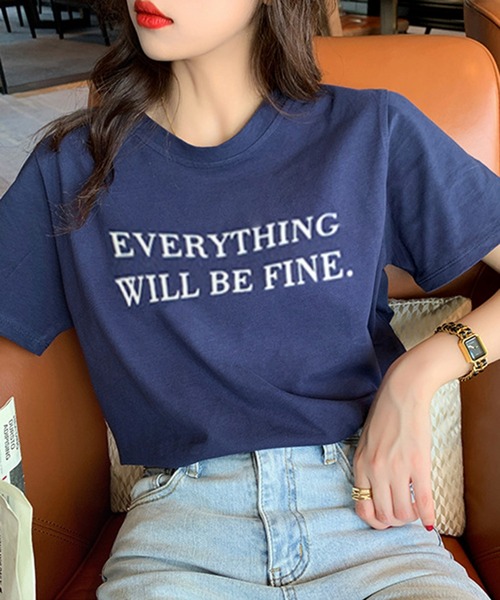 shyam inspiration(シャムインスピレーション)の「シンプルロゴプリントTシャツ/半袖(Tシャツ/カットソー・レディース・ホワイト/グレー/ネイビー/イエロー・L/M)」の2枚目の写真