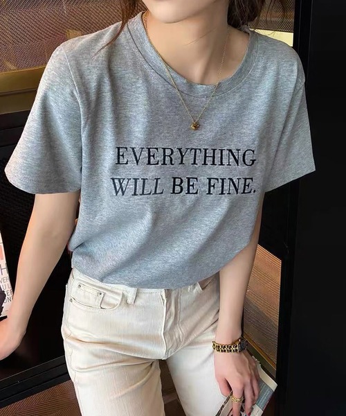 shyam inspiration(シャムインスピレーション)の「シンプルロゴプリントTシャツ/半袖(Tシャツ/カットソー・レディース・ホワイト/グレー/ネイビー/イエロー・L/M)」の3枚目の写真