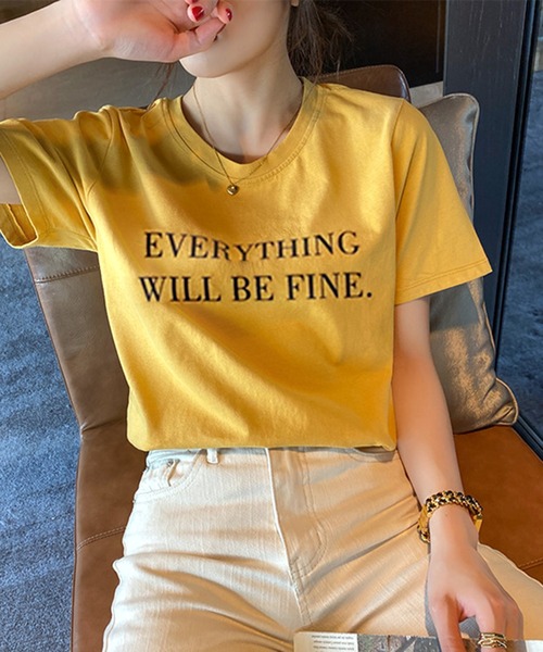 shyam inspiration(シャムインスピレーション)の「シンプルロゴプリントTシャツ/半袖(Tシャツ/カットソー・レディース・ホワイト/グレー/ネイビー/イエロー・L/M)」の4枚目の写真